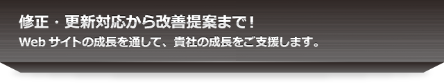 修正・更新対応から改善提案まで！Webサイトの成長を通して、貴社の成長をご支援します。