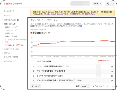 サーチコンソールでモバイルフレンドリーをチェック